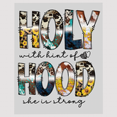 Holy with a Hint of Hood Christian DTF Transfer - Edgy Faith Apparel Design